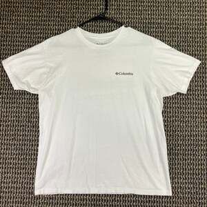 Columbia Men's Large White Graphic T-Shirt Outdoor Camping SUV Mountain Hiking